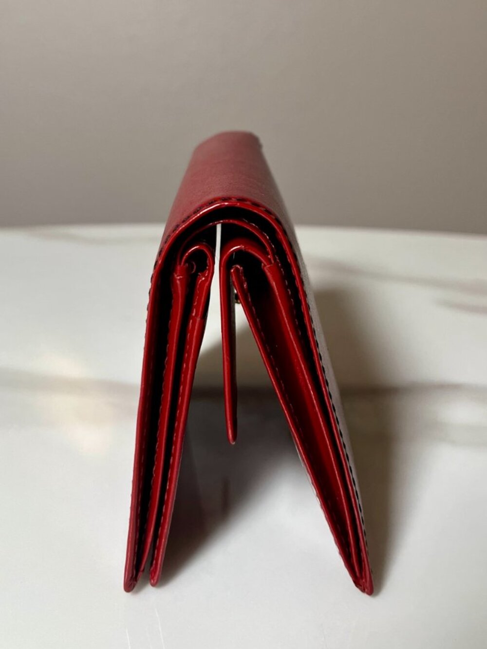Moschino Cheap & Chic Rare Vintage Y2K Red Leather Trifold Wallet EUC - Picture 4 of 9